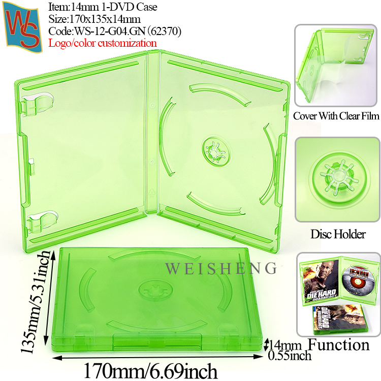 14mm 1-DVD Case G04 Single - Green