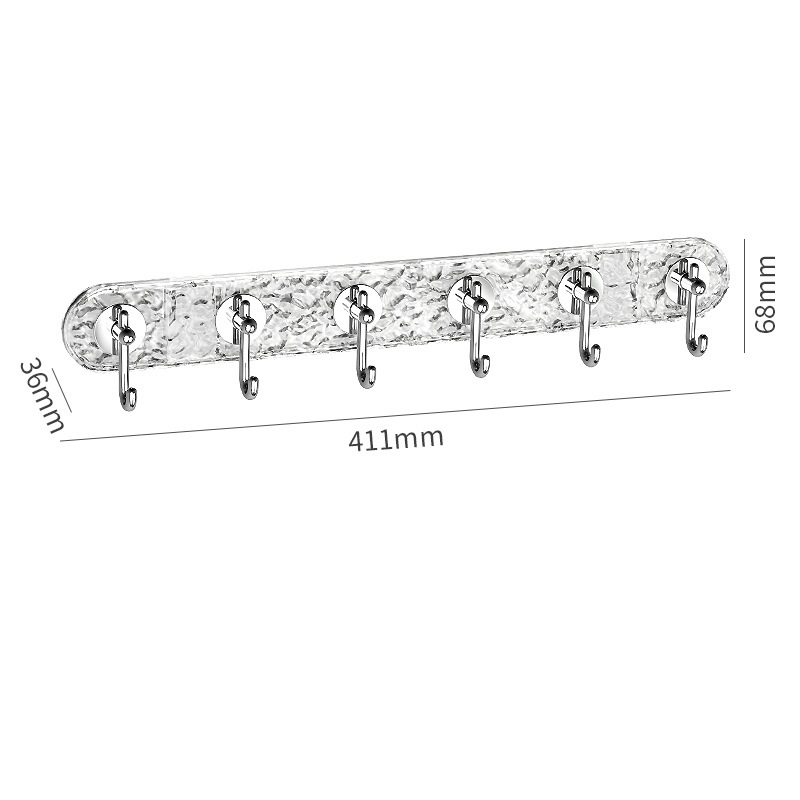 Argent transparent avec 6 crochets