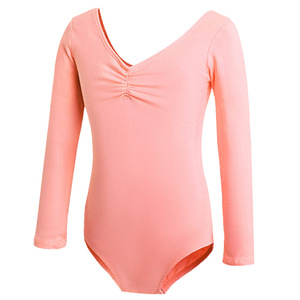 Leotardo de Ballet de algodón de manga larga práctica bailarina examen gimnasia leotardo Ropa de baile para niñas