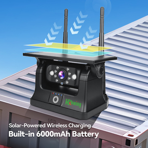 Cámara de respaldo solar inalámbrica impermeable WiFi 720P para vehículo para camión furgoneta semirremolque Android IOS APP imán función inversa - Product Image 3