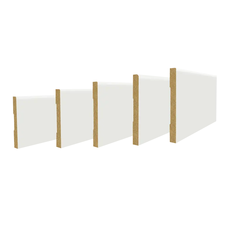 Nhà dep0t hiện đại cổ điển nội thất Trắng primed MDF ván chân tường cắt phẳng sàn vuông cơ sở đúc Kích thước khác nhau