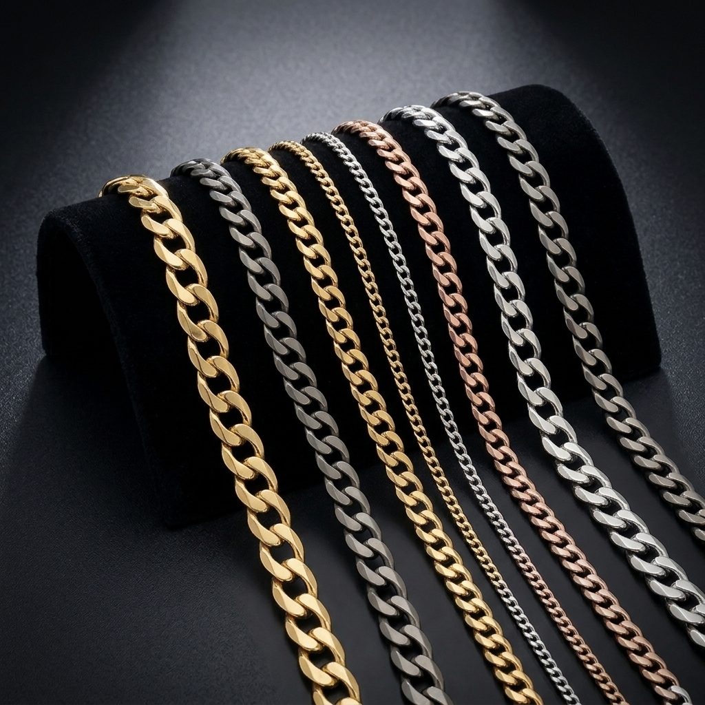 Collier chaîne curb en acier inoxydable