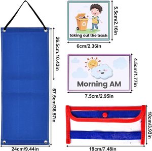 儿童日常生活的视觉时间表图多个儿童日常行为工具墙计划器-家庭学校，家务，郊游