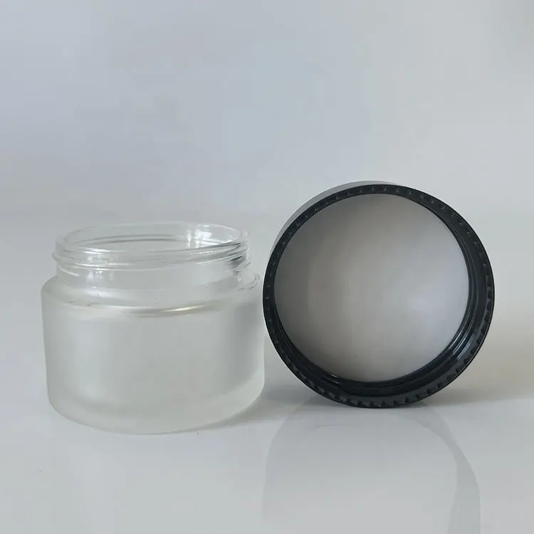 Nieuw Ontwerp 5/10/15/20/25/30/50/60/100G Custom Luxe Glas Frosted Cosmetische Crème Pot Voor Huidverzorgingscrème