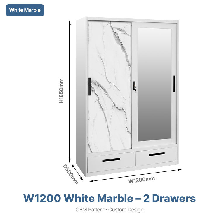 Marmo bianco W1200 - 2 cassetti