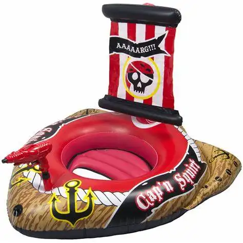 Summer Pool Party Swim Toys Niños Barco pirata inflable Flotador Pistola de chorro de agua