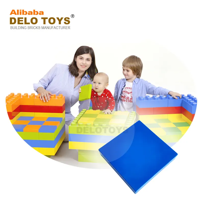 DELO oyuncaklar büyük tuğla çocuklar için plastik DIY oyuncak yüksek kaliteli inşaat oyuncak dev yapı taşı parçaları karo 2x2 (DK002)