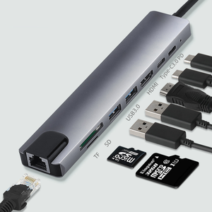 HUB di tipo c da USB-C a HD MI-compatibile USB3.0 LAN Ethernet Docking Station Hub USB C multifunzione per Laptop - Product Image 1