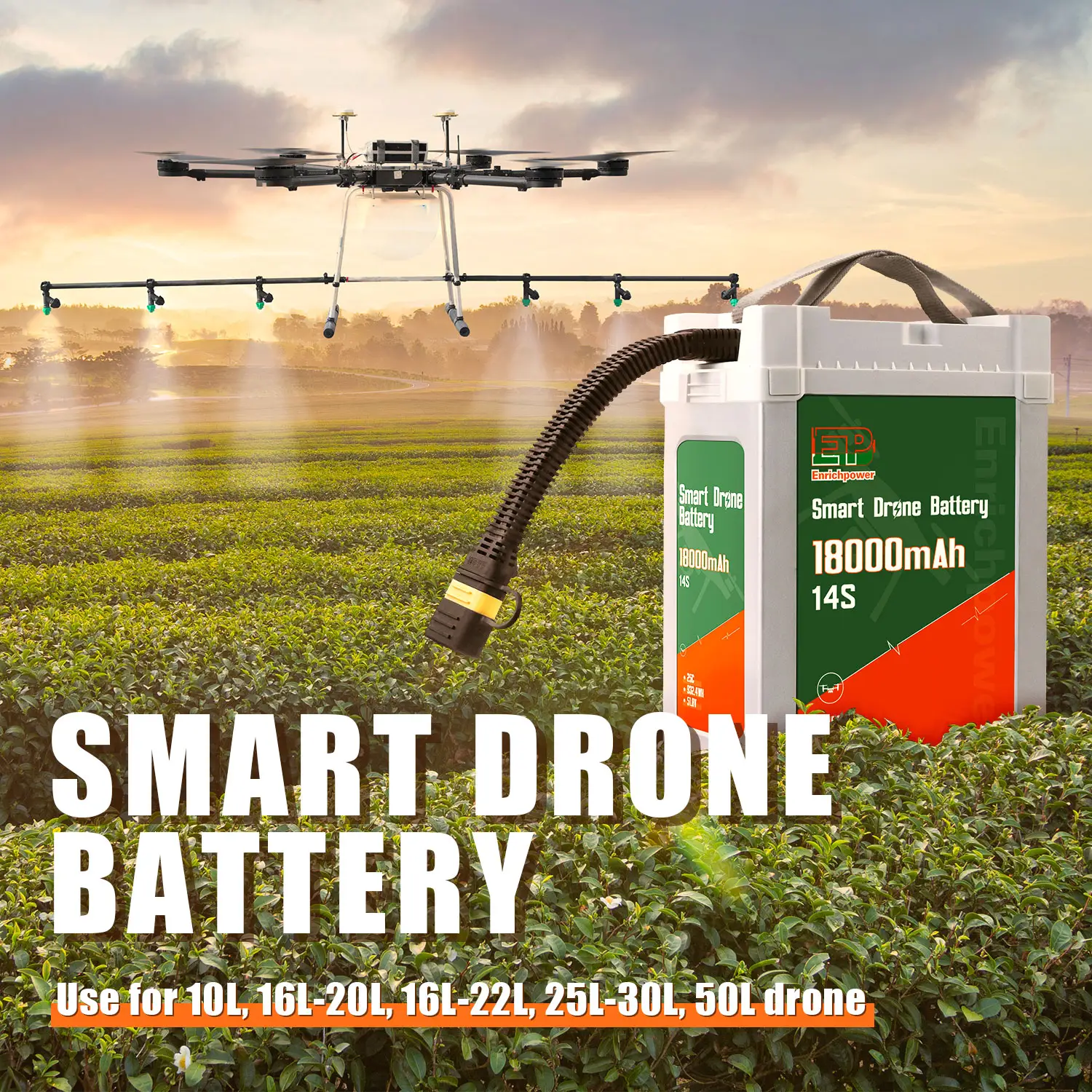 Fabrika promosyon 14S 18000mAh 51.8V 20C BMS akıllı Li polimer pil paketi için tarım İha Drone püskürtücü