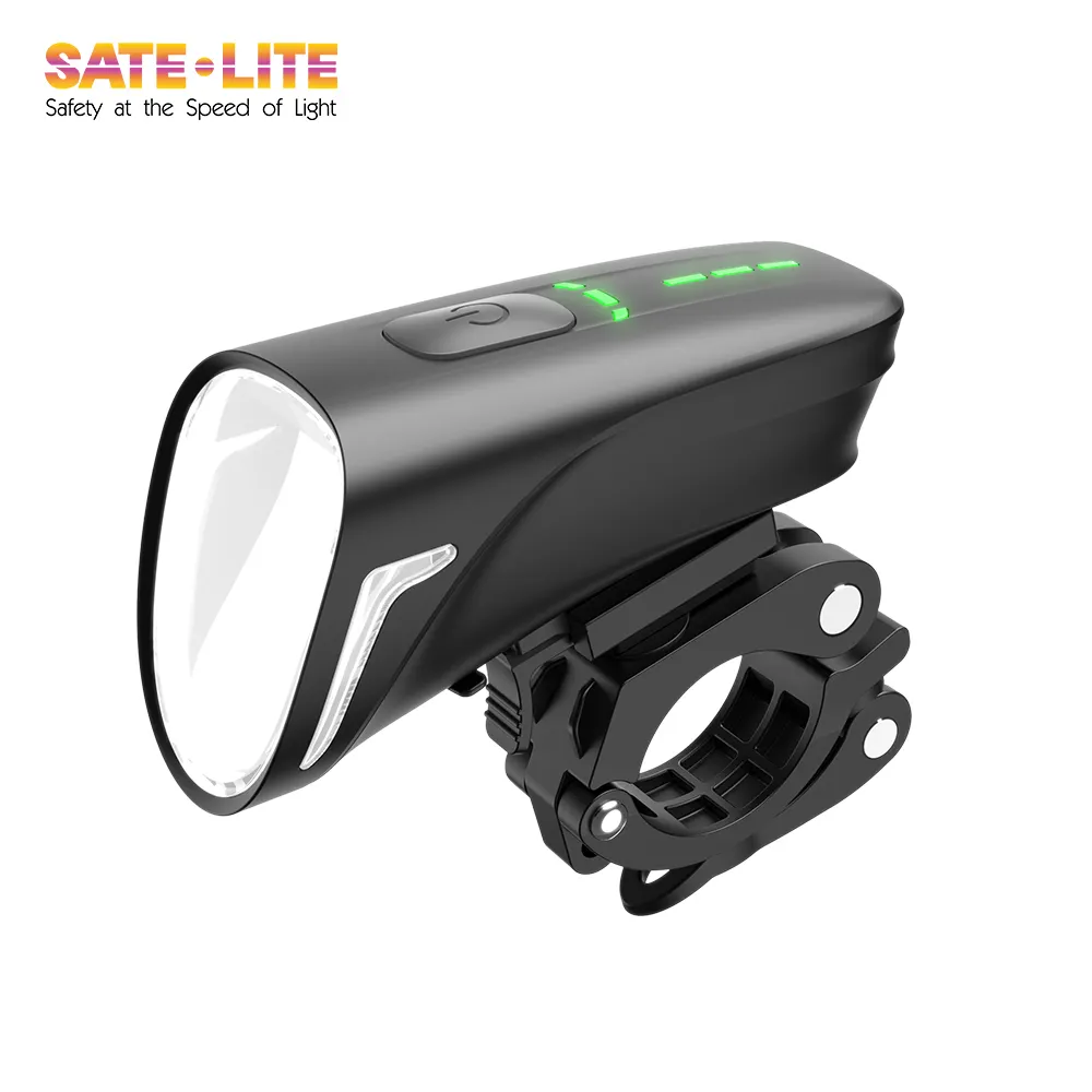 Lumière avant de vélo rechargeable USB haute luminosité Sate-lite 100LUX pour la lumière de vélo d'équitation de nuit