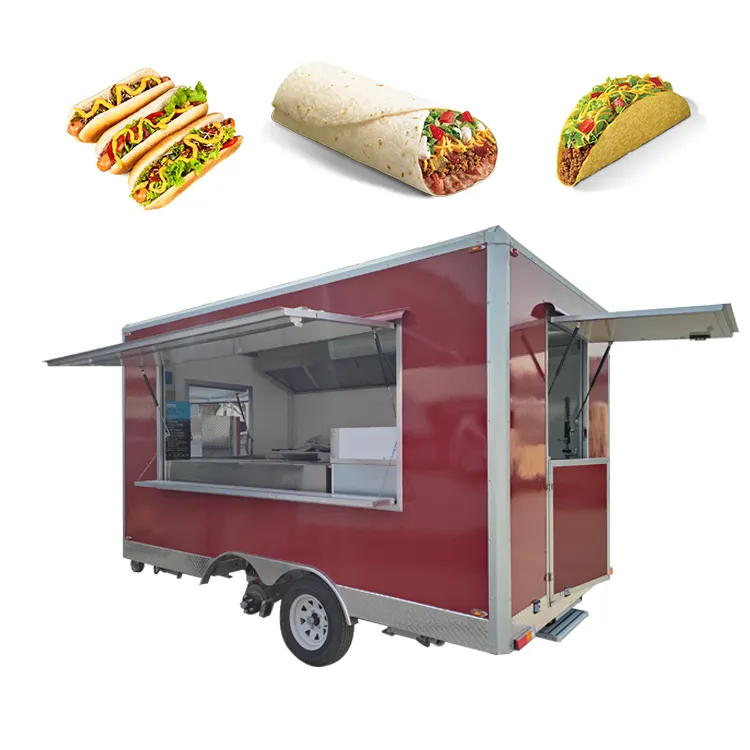 Industrial Outdoor Catering Trailer Food Truck Cozinha Móvel Churrasco Fast Food Trailer com Restaurante Cozinhar Equipamento