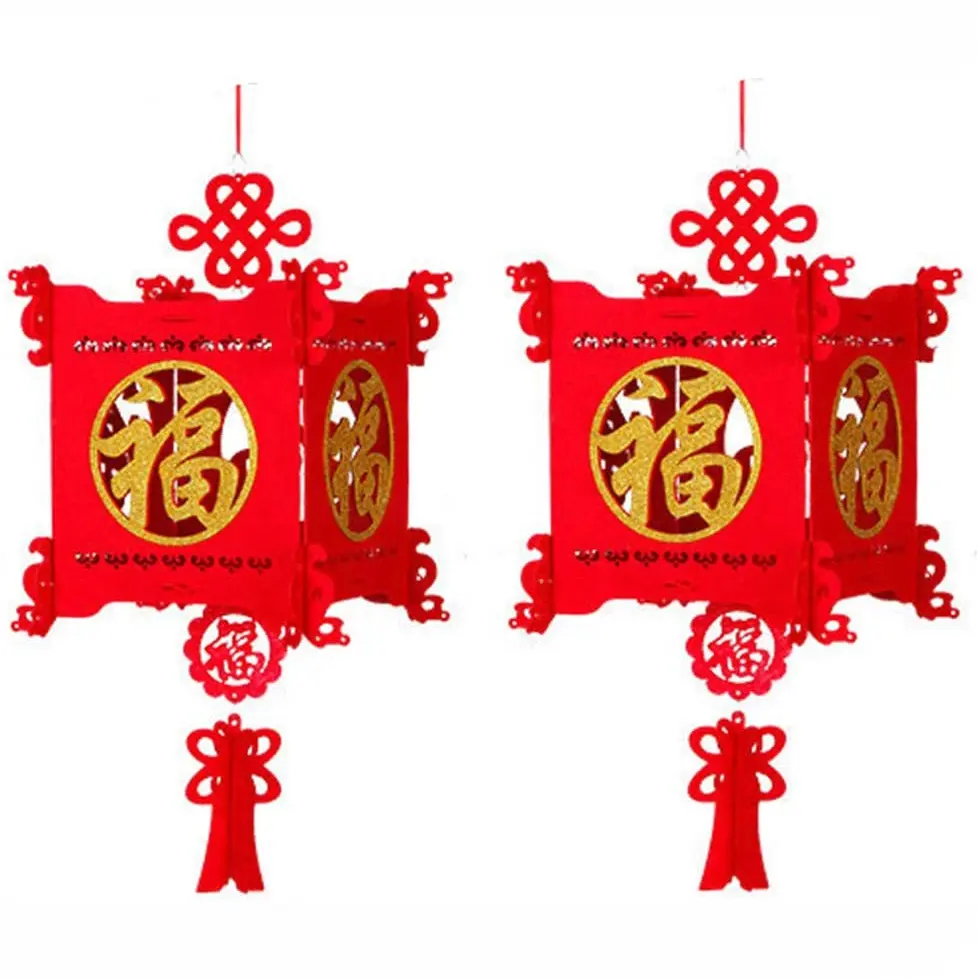 Linternas Rojas chinas, adornos para Año Nuevo Chino, Festival de Primavera chino, 2 piezas