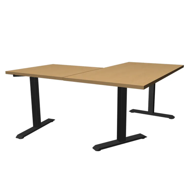 Mesa inteligente para computador executivo, mesa de trabalho em grande altura, mesa de computador simples em forma de L, madeira maciça
