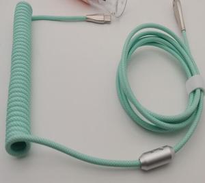 Cable de teclado para juegos USB en espiral personalizado C 5,9 FT/1,8 m con piloto de Metal desmontable para teclado mecánico para juegos, ratón, teléfono (Ra - Product Image 2