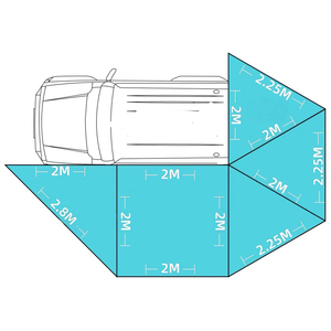 Großhandel Car Canopy Shelter 2M 2.5M Freistehendes Fahrzeug 270 Grad 360 ° Wasserdichte XL Autos eite Heck zelt Markise mit Wänden - Product Image 5