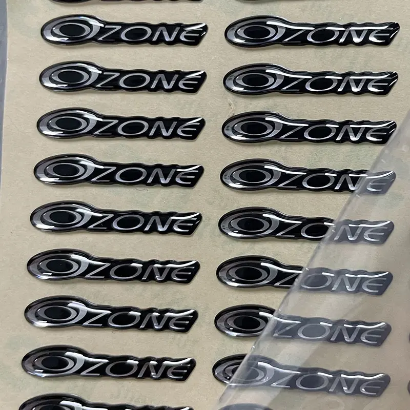 Custom 3d Dome Logo Labels Clear Epoxyhars Sticker Voor Zonnebril