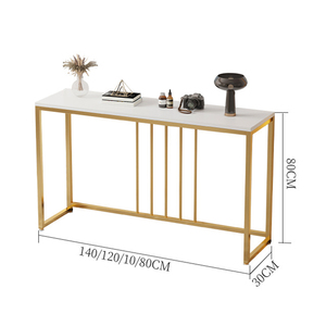 Küçük zarif Metal koridor Goldstone konsol masa Modern oturma odası mobilya komuta merkezi Minimalist - Product Image 5