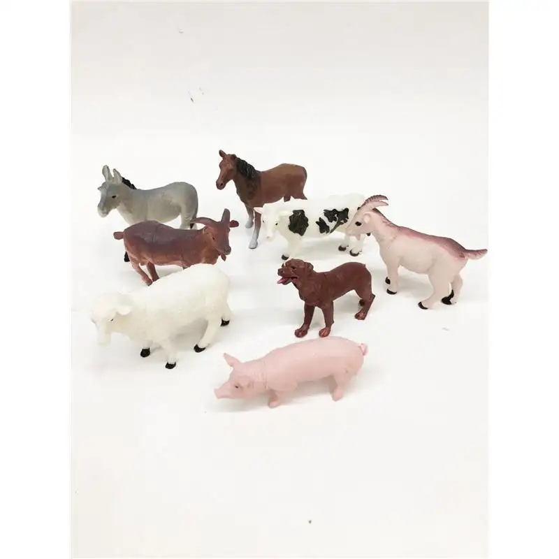 โรงงานขายส่ง12ชิ้นพีวีซีพลาสติกฟาร์มสัตว์การ์ตูนรูปของเล่นจำนวนมาก3D สัตว์ขนาดเล็กของเล่นพลาสติกของเล่นขนาดเล็ก