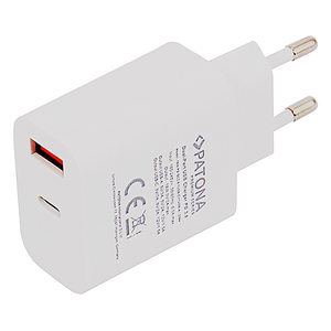 Portable PATONA Premium 18W PD QC 3.0 1x USB-C 1x USB-A 5V 3A Charger for <strong>Apple</strong> Samsung Etc. - Product Image 1