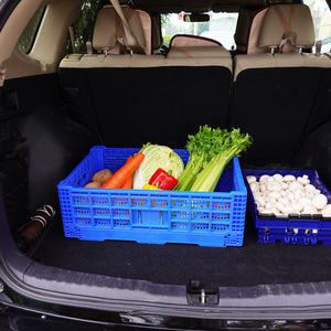 HAOSEN 50L Cesta de almacenamiento de frutas y verduras plegable de alta resistencia Reciclable PP Malla Caja plegable Contenedor plegable apilable - Product Image 6