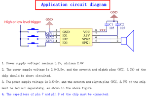 SOP8 High-Fidelity-Klang qualität CHV31OTP-Sprachchip PWM-Ausgangs schlüssels teuerung Direct Push Horn für Sound Chip