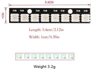 8 Bits WS2812 RGB LED Stick 8 Voll farbiges RGB-LED-Modul Eingebauter Treiber für Raspberry Pi ESP32 Shopping Mall Decoration Lighting - Product Image 5