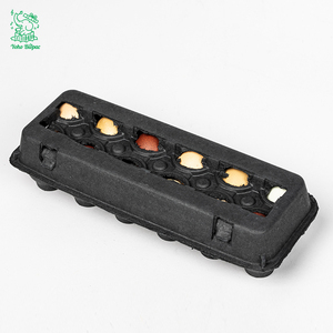 使い捨て可能な生分解性紙空ブラックピンク2x6卵カートントレイ鶏卵12穴卵箱
