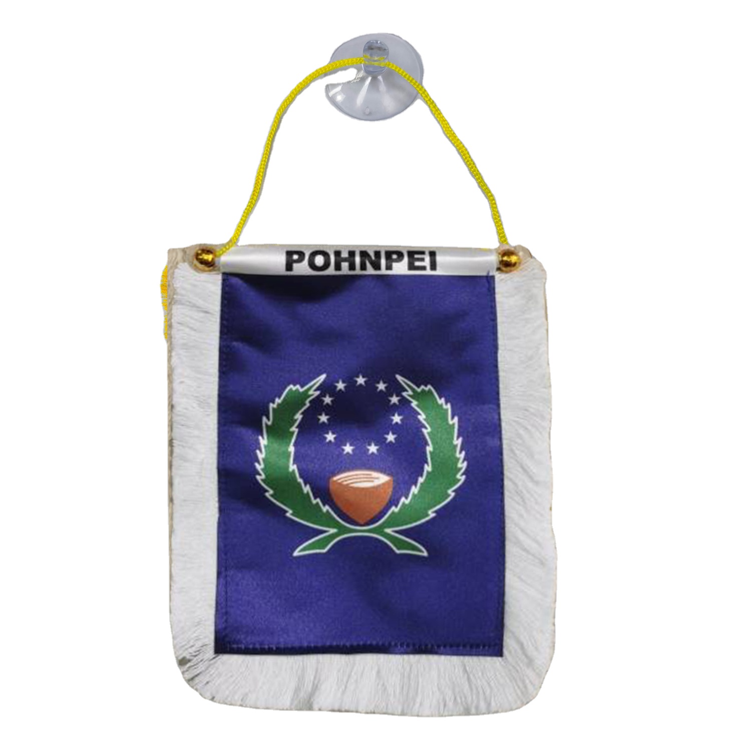 Cheap stock satin pohnpei car pennant flag