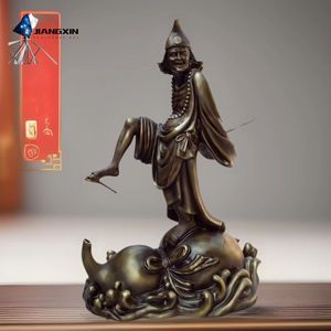 ประติมากรรม Ji Gong-พระสำริดแข็งพร้อมการแสดงออกหัวเราะและเสื้อคลุมไหลสำหรับลานวัดและพื้นที่ทางวัฒนธรรม - Product Image 6