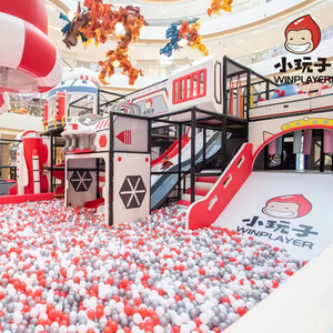 Sân chơi trong nhà đa cấp cho không gian trung tâm mua sắm theo chủ đề với cầu trượt khổng lồ và hố bóng - Product Image 1