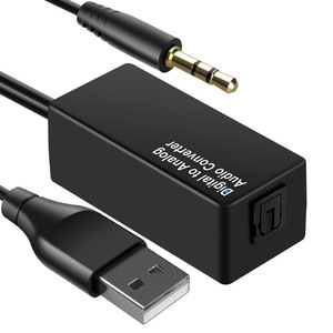 <strong>Digital</strong> to <strong>Analog</strong> Audio <strong>Converter</strong> USB Power Supply Coaxial Fiber to 3.5 Power Amplifier Decoder DAC MINI Video Decoder