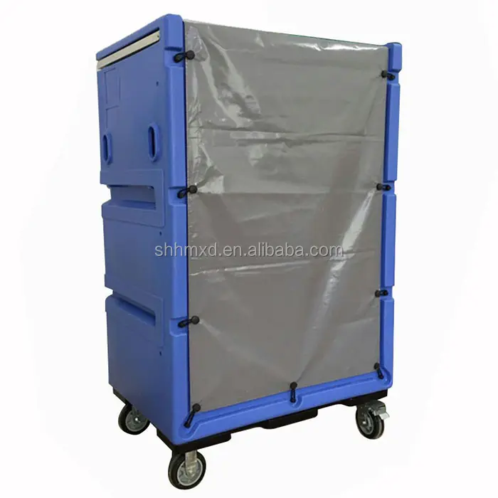Plastic laundry cage linen trolley with shelves for hotel