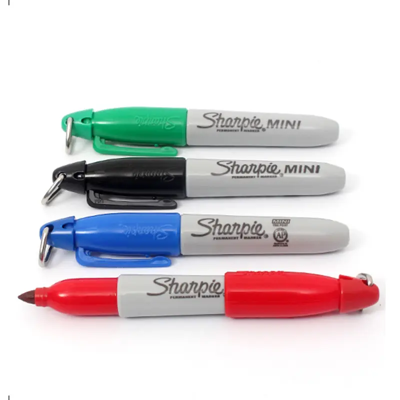 4/8Pcs Sharpie 35113 Compact Mini Marker dengan Gantungan Kunci Membawa Berminyak Marker Stationery Bebas Debu Pemurnian Marker Pen