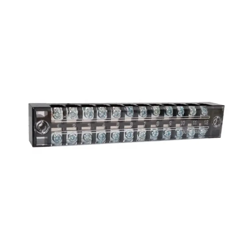 25a 600V Tb2512 12 Bits Vaste Bedrading Board Draad Connector Dual Row Strip Schroef Terminal Blok Row Covered Schroef Terminal Strip