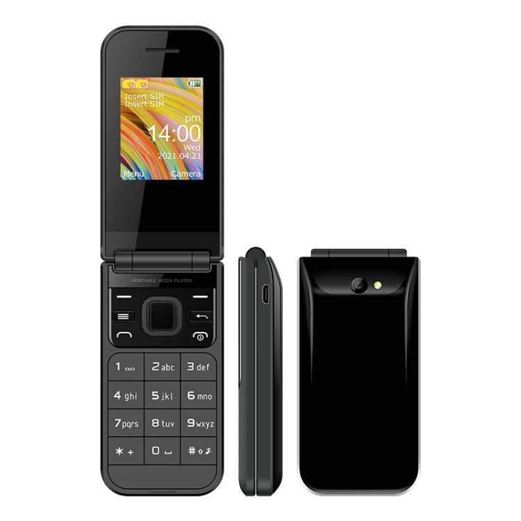Mini UNIWA F2720 Ponsel Sim Ganda, Ponsel Flip Ukuran Kecil Tidak Terkunci Mendukung Dua Kartu Sim Siaga 2G Gsm