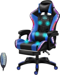 Игровой стул высокого качества удобный Rgb компьютерный стул 7 баллов массажный игровой стул с динамиками и светодиодами для взрослых - Product Image 1