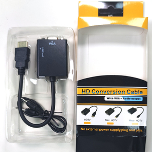 Convertidor VGA a HDMI de alta calidad con adaptador de audio para entrada HDMI a salida VGA para uso portátil salida de corriente directa
