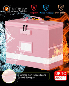 Caja organizadora de archivos de PP ignífuga portátil con tapas y cerradura, Asa organizadora de carpetas de PP A4 para organizar documentos importantes - Product Image 2