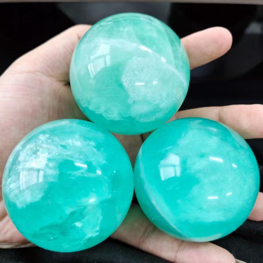Mint Green Fluorite Sphere280-400g/pc