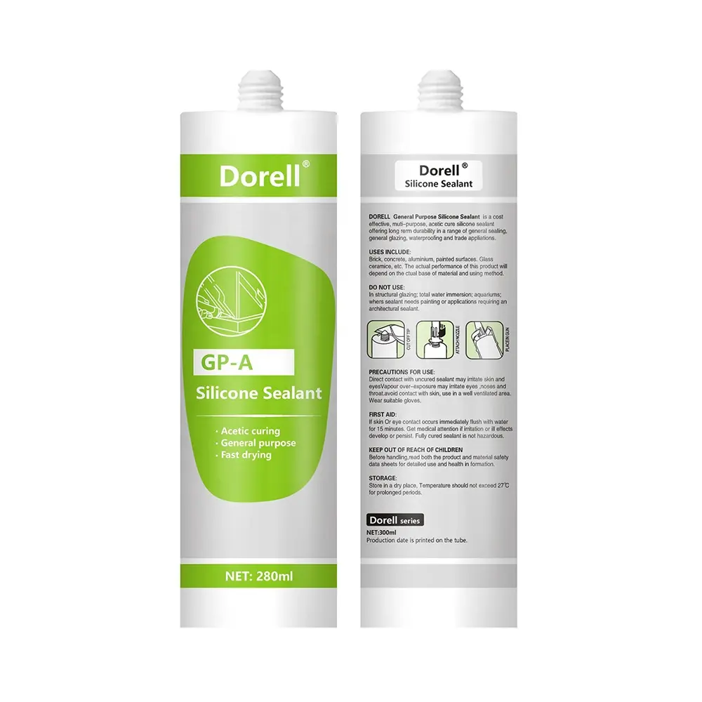 Dorell axit trong suốt Silicone Sealant mục đích chung Silicone dính