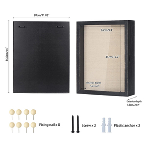 Hộp Bóng 8X10 11X14 Hộp Trưng Bày Ảnh Huy Chương Kỷ Niệm Hộp Nhớ Bằng Gỗ Hộp Bóng Khung Ảnh Có Lưng Vải Lanh - Product Image 2