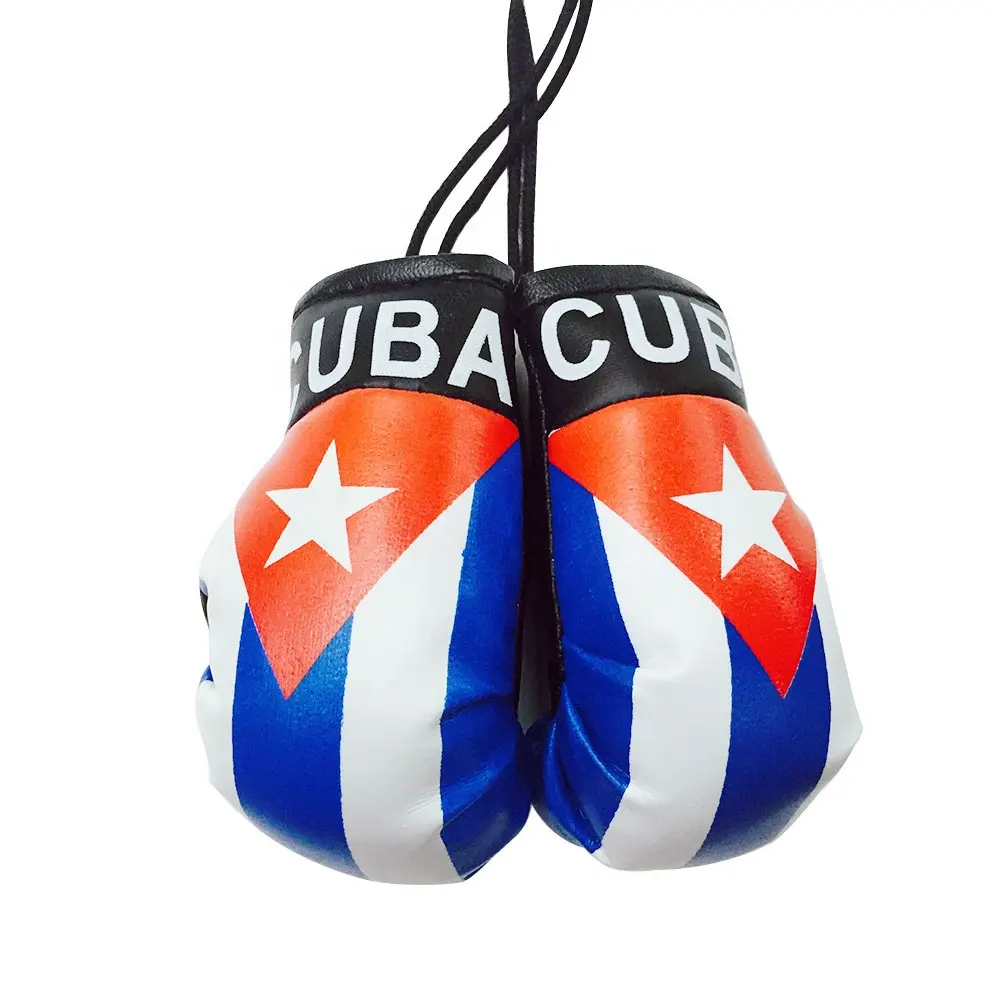 Пользовательские мини боксерские перчатки для автомобиля, аксессуары, кубинский флаг, мини-флаг, боксерские перчатки для автомобиля