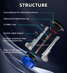 New Auto Car phụ kiện Y1 LED công suất cao đèn <span class=keywords><strong>l</strong></span>ái xe H1 H4 H7 H11 9005 9012 H13 bóng đèn CANBUS đèn pha cho X5 A4 Xe mô hình - Product Image 6
