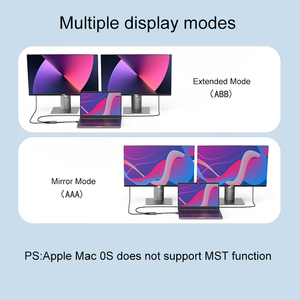 Xpup工厂批发8k 2合1 USB C型至双DP显示端口扩展坞1至2 MAC电脑转换器适配器 - Product Image 3