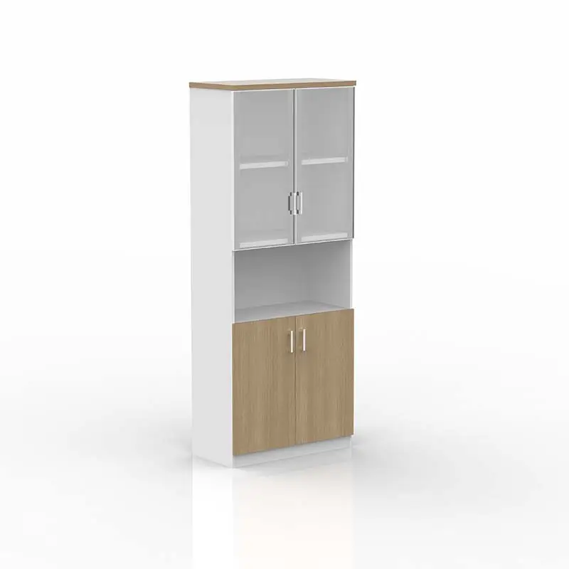 Vente en gros Armoires de cuisine meubles de bureau armoire de rangement de fichiers en bois avec 2 portes en verre classeur
