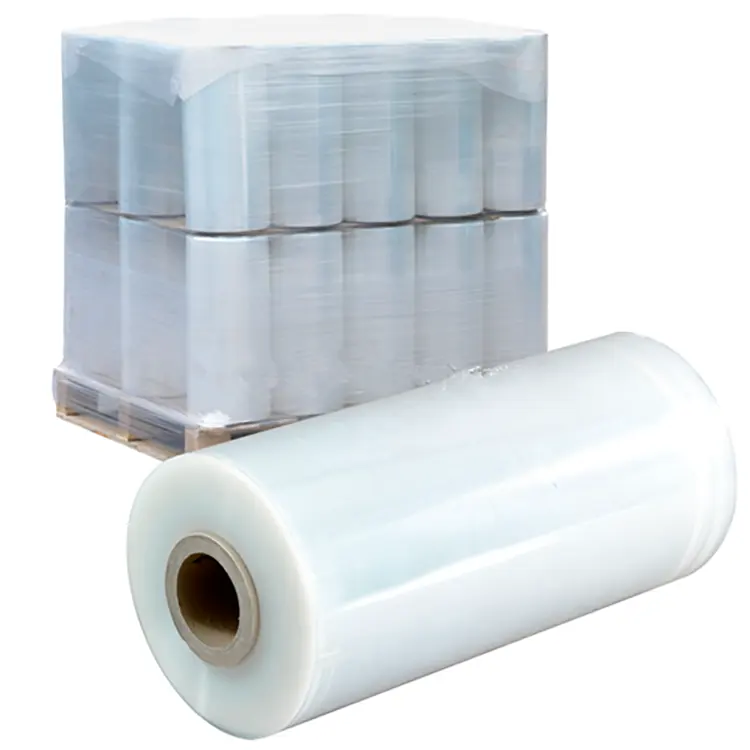 China Clear Lldpe Pe Plastic Stretch Film Wrapping Reusable Pallet Wrap Agriculture Lldpe Stretch Film Strech Jumbo Roll