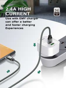 EMY MY732 TPE Durable USB <strong>Cable</strong> Braided Wires Mobile 2.4A Fast Charging Transmission USB C Communication Data <strong>Cables</strong> - Product Image 5