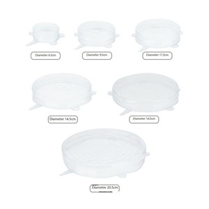 Hot bán 6 gói Silicone Stretch Nắp tái sử dụng kín thực phẩm bao gồm cho bát thức ăn thừa tươi giữ lưu trữ trong tủ lạnh - Product Image 2