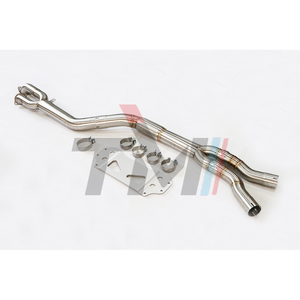 B-M-W S58 M3 G80 M4 G82 3.0T Single MidPipes 2020+ <strong>Resonator</strong> <strong>Resonated</strong> Midpipes - Product Image 1