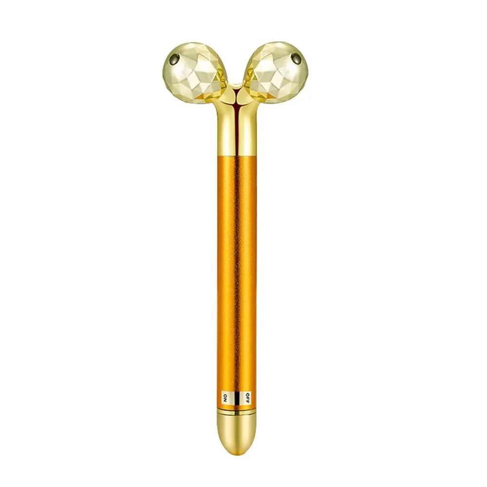 3d face roller massager beleza bar Face Massager Elétrica Vibração V Forma 24k Ouro Anti-rugas face lifting machines